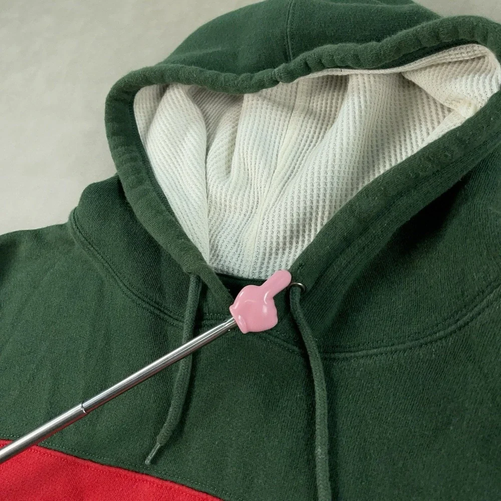 Vintage 90s Polo‎ Ralph Lauren Striped Hoodie Sweatshirt Green Red Mens Size XL